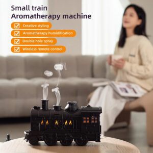 Train Shape Aromatherapy Diffuser Desktop Essential Oils Diffuser Smoke Ring Double Spray