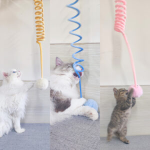 Cat Toy Self-Hi Sucker Spring Rabbit Hair Ball Interactive Play