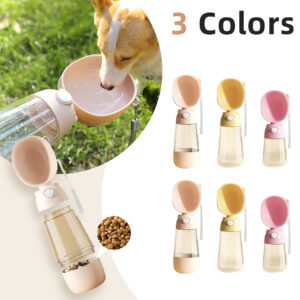Portable Dog Water Bottle Food & Water Container Pets Feeder Bowl