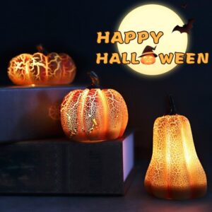 LED Candle Halloween Pumpkin Lamp Lantern Simulation Resin Luminous Pumpkin