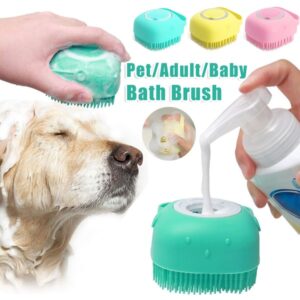 Silicone Pet Bath Massage Gloves Brush Cat Dog Comb Brush