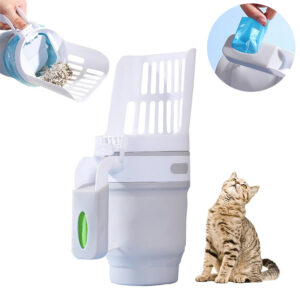 Cat Litter Shovel Scoop With Refill Bags Large Cat Litter Box Self Cleaning Waste Bin