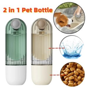 2 In 1 Pet Water Cup Dog Walking Portable Drinking Cup Dog Feeding
