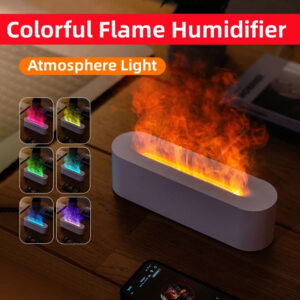 Flame Aroma Diffuser Air Humidifier Mist Maker Fogger Led Essential Oil Lamp