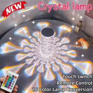 Crystal Table Lamp Diamond Night Light Teardrop Shape 3 & 16Color Touch Lamp