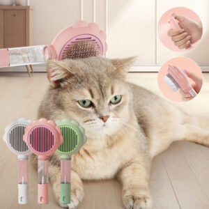 2 In 1 Self Cleaning Pet Brush Comb With Spray Pets Hair Remover Combs Brush