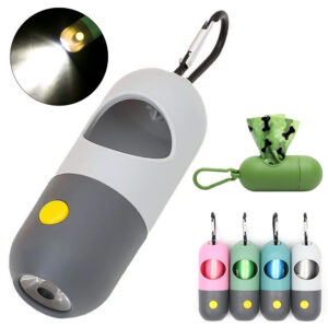 Led Light Pet Waste Bag Dispenser Holder For Dogs Cats Poop Scooper Bags