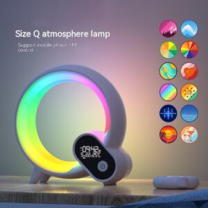 Q Colorful Light Analog Sunrise Digital Display Alarm Clock Bluetooth Audio